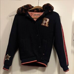 NWT Scotch & Soda R’Bell Coat with Fur Hood and Patch